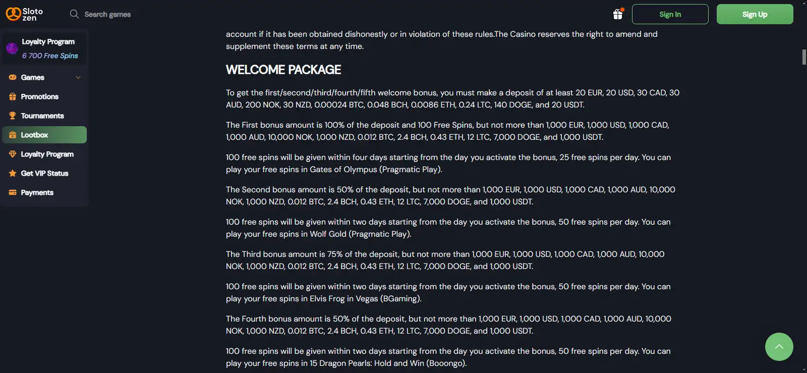 Slotozen Bonus Australia 2026 – Welcome Offer and Promotions